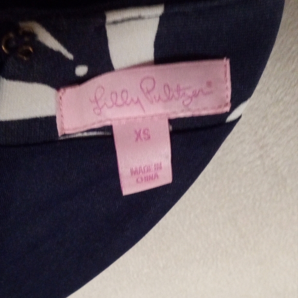 Lilly Pulitzer Briella Fit N Flare Hibiscus Floral Navy Foral Jersey Mini Dress - Picture 8 of 9